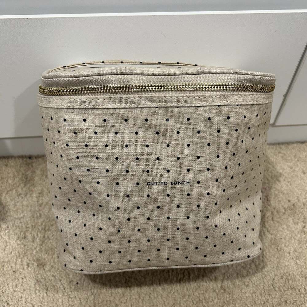 Kate Spade New York “Out to Lunch” Polka Dot Lunch Bag Insulated Zip Tote